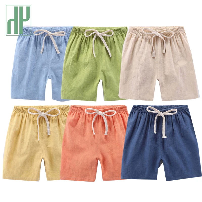 

Kids Girls Boys Shorts Colorful Summer Beach Shorts Casual Elastic Waist Breathable Linen Board Children's Short Pants