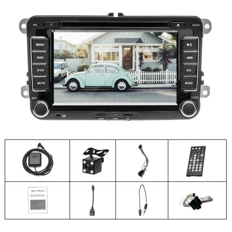 Excellent 7 inch Car Multimedia player 2 Din Car DVD Rear View Mirror Monitor Camera Video Auto Parking Assistance Night Vision Reversing 3