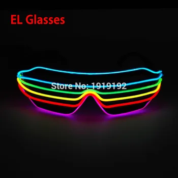 

2019 EL LED Glasses Luminous Colorful Glowing Classic 6 color/ 7Color For DJ Party Decoration With DC-3V Sound Active Inverter