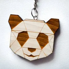 Панда деревянный брелок/милый подарок идея/лучший друг подарок/персонализированный подарок/индивидуальный брелок