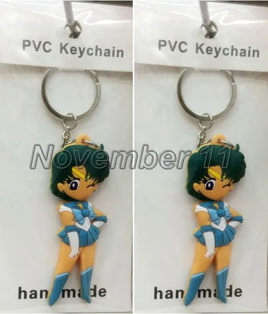 New 10Pcs Cute Beautiful girl Cartoon anime Keychain Keyring Toy Figures For Kids Gift S322in
