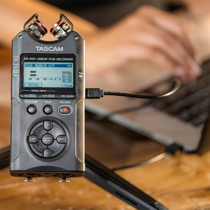 Модернизированный TASCAM DR40X DR-40X портативный универсальный четырехтрековый цифровой аудио рекордер ручка интервью рекордер WAV/BWF линейный PCM& MP3