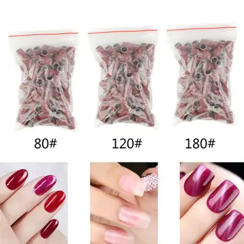 

100pcs Nail Art Sanding Bands Electric Drill Bits Accessories Sandcloth Refillable Sanding Sleeves Replacement Nail Tool