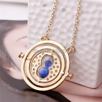 

Men Women 360 degree rotation Hot and the TimeTurner Hourglass Pendant Necklace