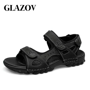 GLAZOV/Новинка; классические стильные мужские сандалии; летняя обувь для прогулок; нескользящая пляжная обувь; удобная мягкая мужская обувь; Бесплатная доставка - изображение