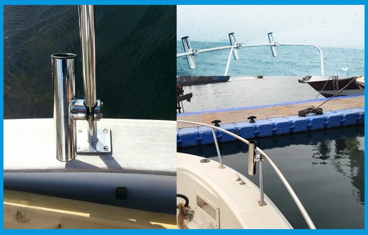 Регулируемая направляющая крепление SS 316 подставка для удочки держатель полюс кронштейн поддержка с зажимом на рельсе 3/4 до 1 дюймов лодка