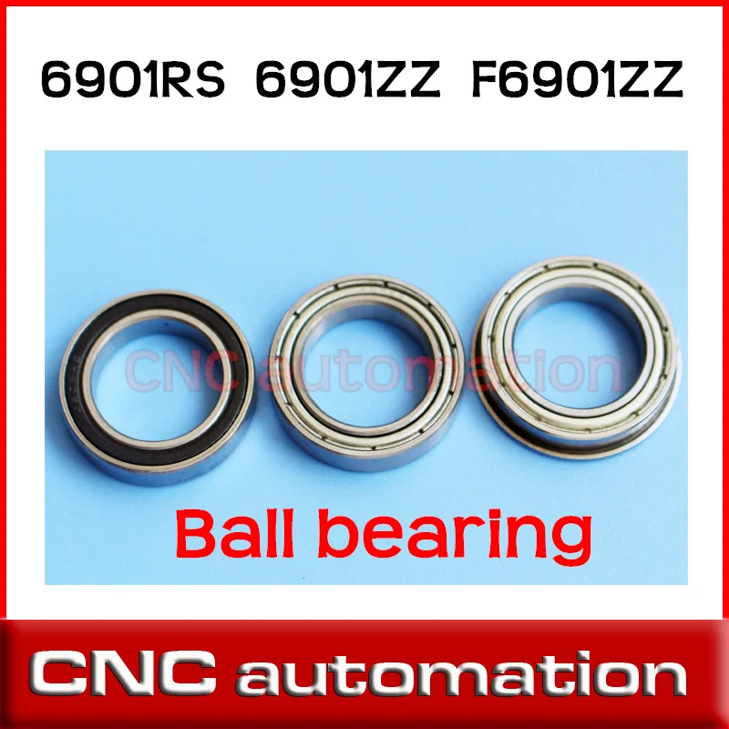 12mm*24mm*6mm 2 x F6901zz Metal Double Shielded Flanged Ball Bearings