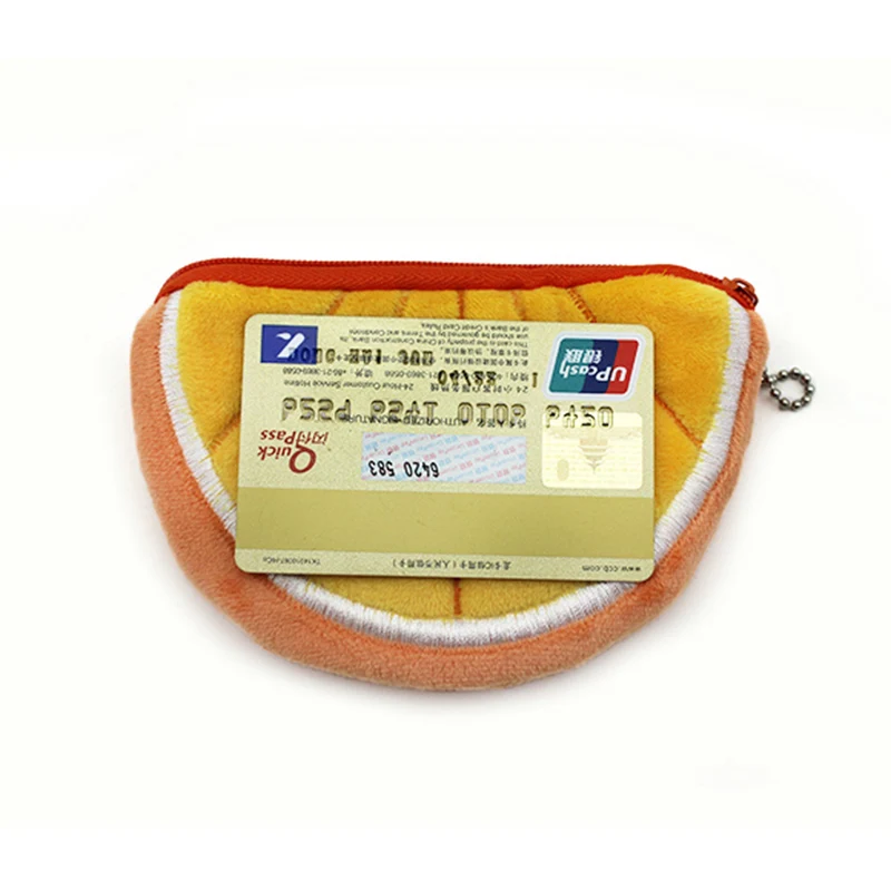 Womens Canvas Change Purse Zipper Small Purse Wallets Cellphone Clutch Purse With Wrist Strap Kiwi Slices Pattern