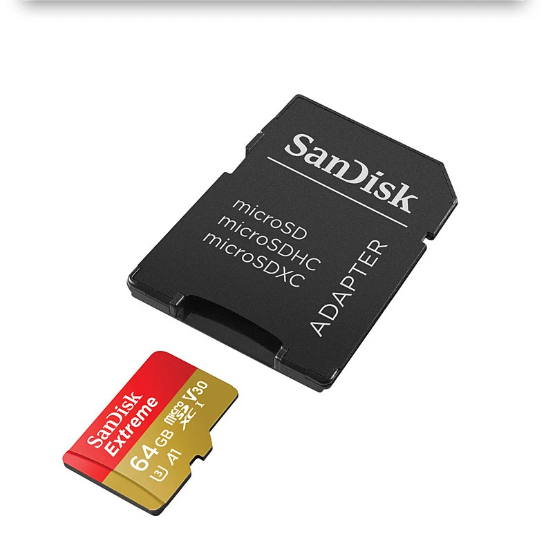 Двойной флеш-накопитель SanDisk Extreme PRO/Extreme карты памяти 128 Гб 64 Гб оперативной памяти, 32 Гб встроенной памяти, читать Скорость до 100 МБ/с. microSDHC/SDXC UHS-I U3 V30 в формате 4K UHD