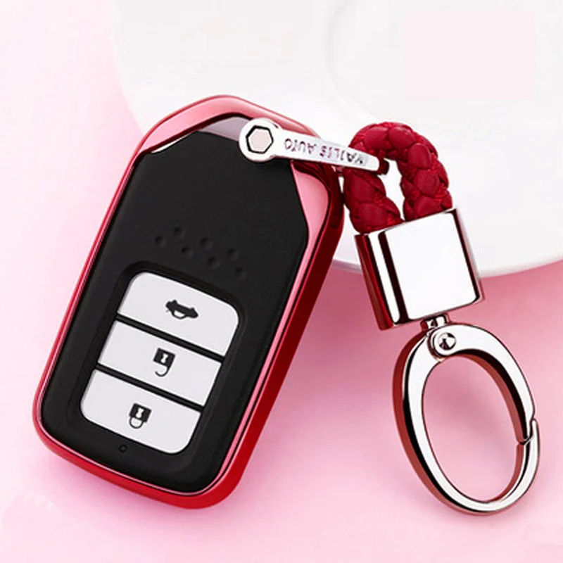 

Soft TPU Auto Car Remote Key Shell Cover Holder For Honda XRV CRV Accord Crown Civiv Spirior Fit Jade Car Key Case Accessories