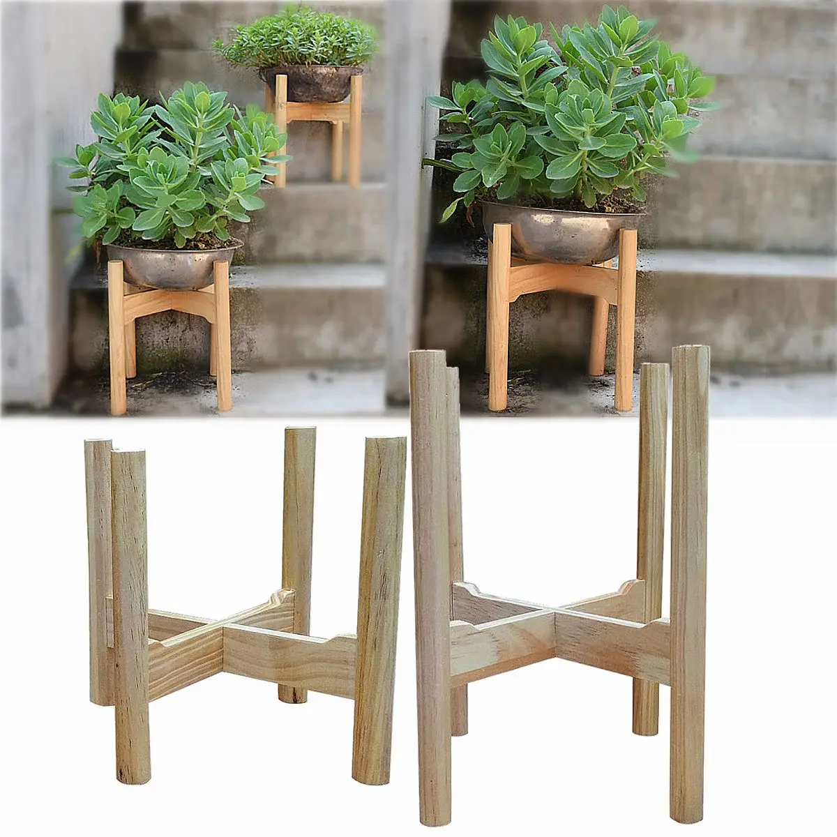 

Furniture New Wooden Plant Stand Flower Pot Garden Rack Stand Flower Display Wood Shelf Storage Rack