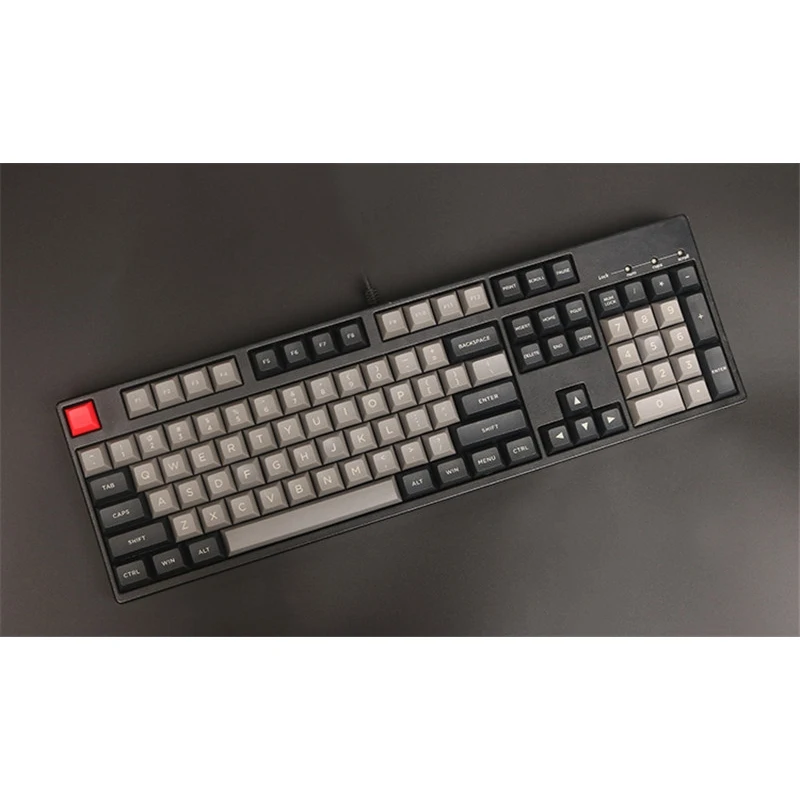 

104 Keys Mechanical Keyboard Keycaps DSA Profile Black Gray mixed Dolch Thick PBT Top Printed Keycaps For Gaming Keyboard