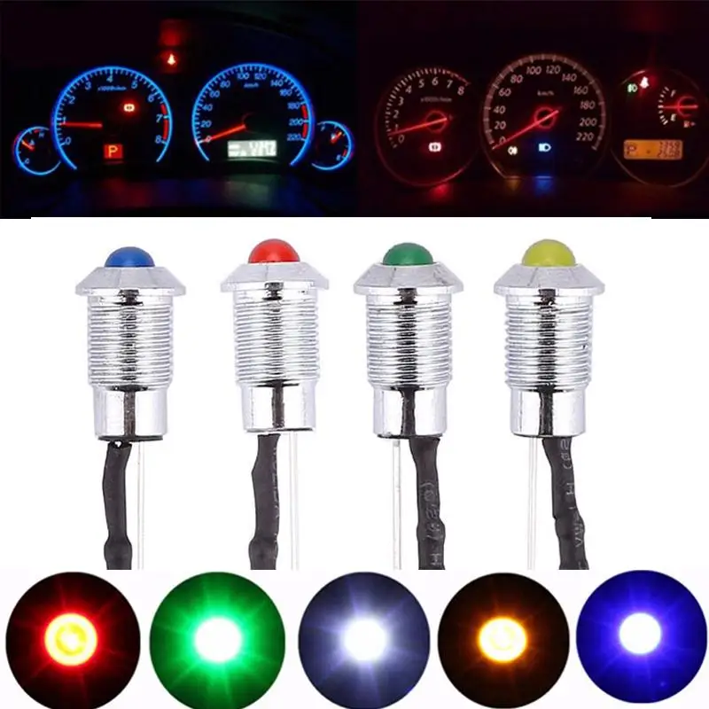 VEHEMO 12V Car Stying Auto Dash Panel LED Turn Signal Warning Indicator