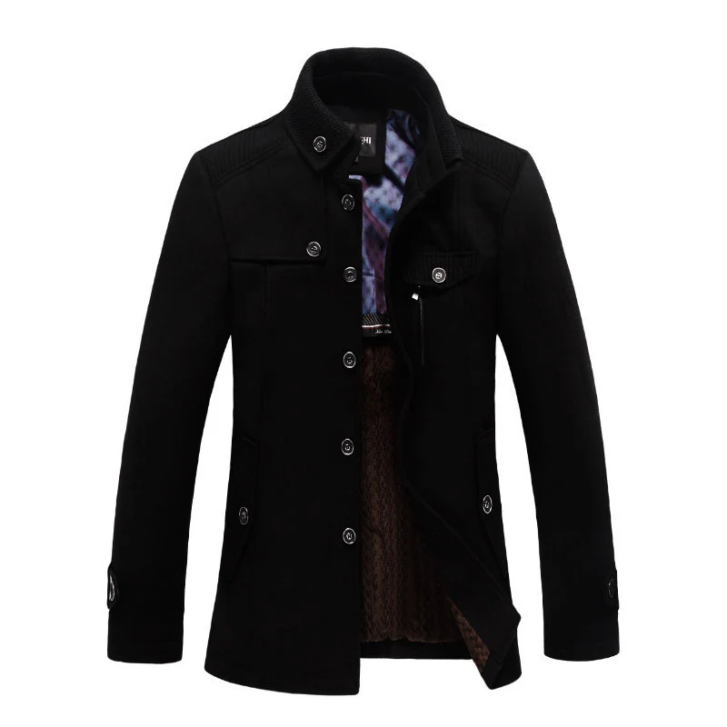 Winter New Fashion Trench Coat Woolen Coat Men Plus Size 2XL Trench Men Solid Casual Jacket Men Khaki Coats For Men Winter New Fashion Trench Coat Woolen Coat Men Plus Size 2XL Trench Men Solid Casual Jacket Men Khaki Coats For Men