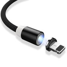 1 м Магнитный зарядный кабель Micro USB кабель для iPhone XR XS Max X магнитное зарядное устройство usb type C кабель светодиодный провод для зарядки