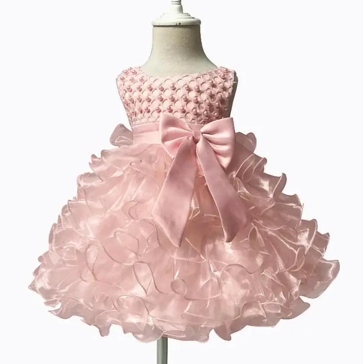Топ; кружевное платье с цветочным узором для девочек; платье для девочек на крестины; нарядное платье для вечеринки; платье для дня рождения для маленьких девочек 1 год - Цвет: as picture