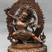 USPS в США S1242 1" Тибет Чистая Бронзовый Буддийский Дордже Ваджрапани Махакалы Дхармапала Будды Статуя