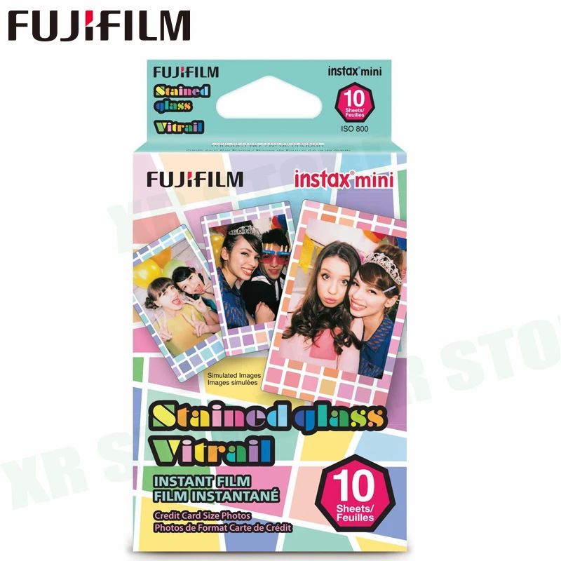 

Fujifilm Instax Mini 8 9 Film stained glass vitrail Fuji Instant Photo Paper 10 Sheets For 70 7s 50s 50i 90 25 Share SP-1 Camera