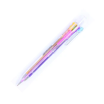 

Creative multi-functional six-color press type color oil pen multi-color ballpoint pen 12pcs/lot