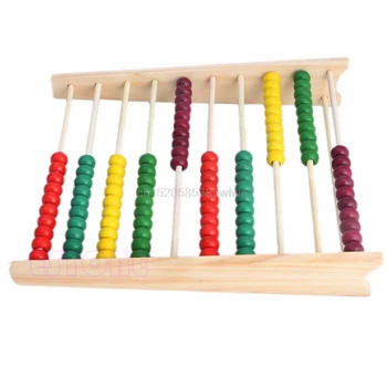 

Wooden Abacus 10-row Colorful Beads Counting Kid Maths Learning educational toy