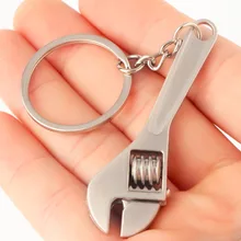 Dropshipping Mini herramienta ajustable de Metal llave inglesa cadena anillo llavero regalo 2017 de alta calidad de moda