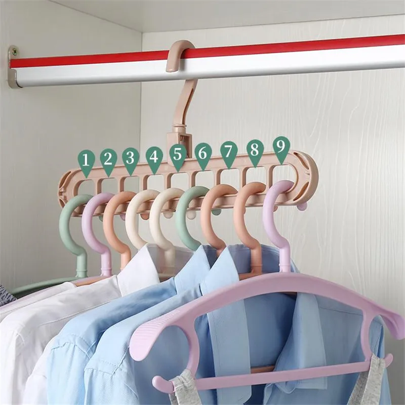 9 одежда для одежды вешалка вращающаяся одежда вешалка для галстуков крючок Балконная Пластиковая Полка для хранения в гардеробе для нижнего белья шелковый шарф пальто