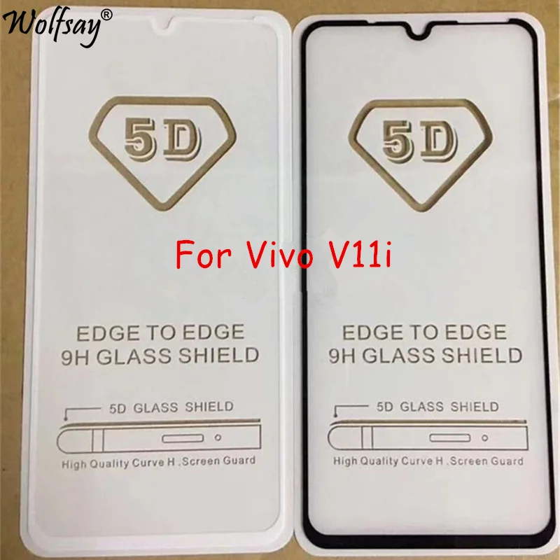 Закаленное стекло 5D с полным клеем для Vivo V11i V11 6 3 &quot полное защитное Z3 9H Премиум