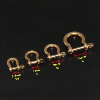

High Quality Solid BRASS XS/S/M/L bow shackle Buckle Shackle Joint Connect Key Chain Hook Leathercrafts