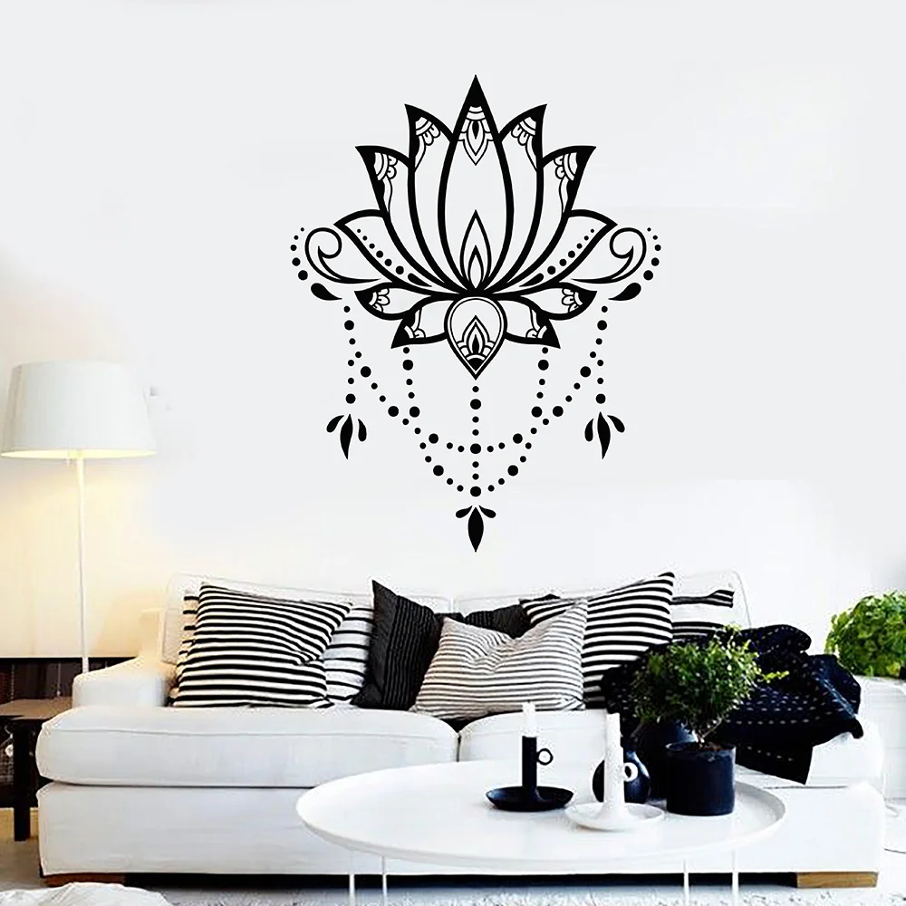 

Flower Lotus Nature Yoga Room Meditation Relaxation Zen Vinyl Wall Stickers Home Decor Bedroom Diy Mural Art Decals Gift