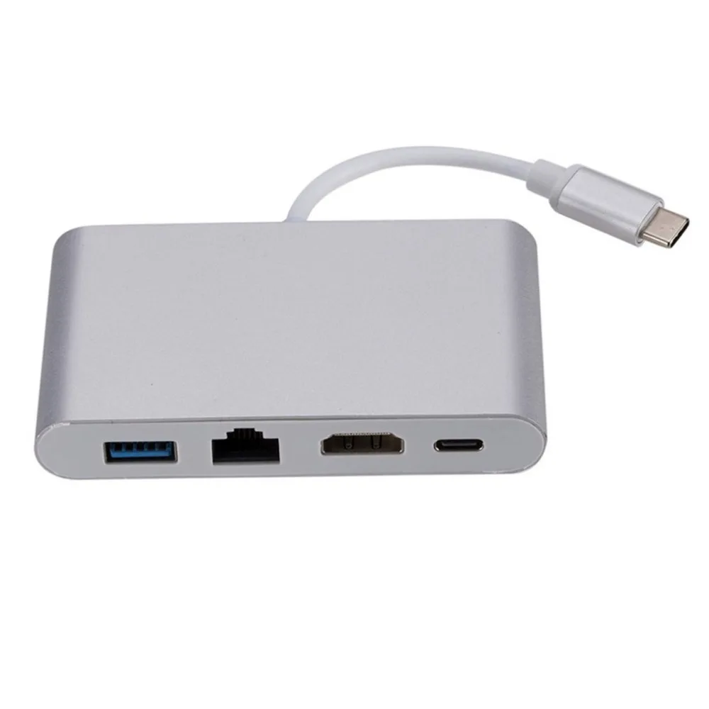Тип-c к HDMI 4 K Gigabit Ethernet RJ45 порт USB 3,0 USB-C адаптер сетевой карты зарядки конвертер хаб расширения/сплиттер