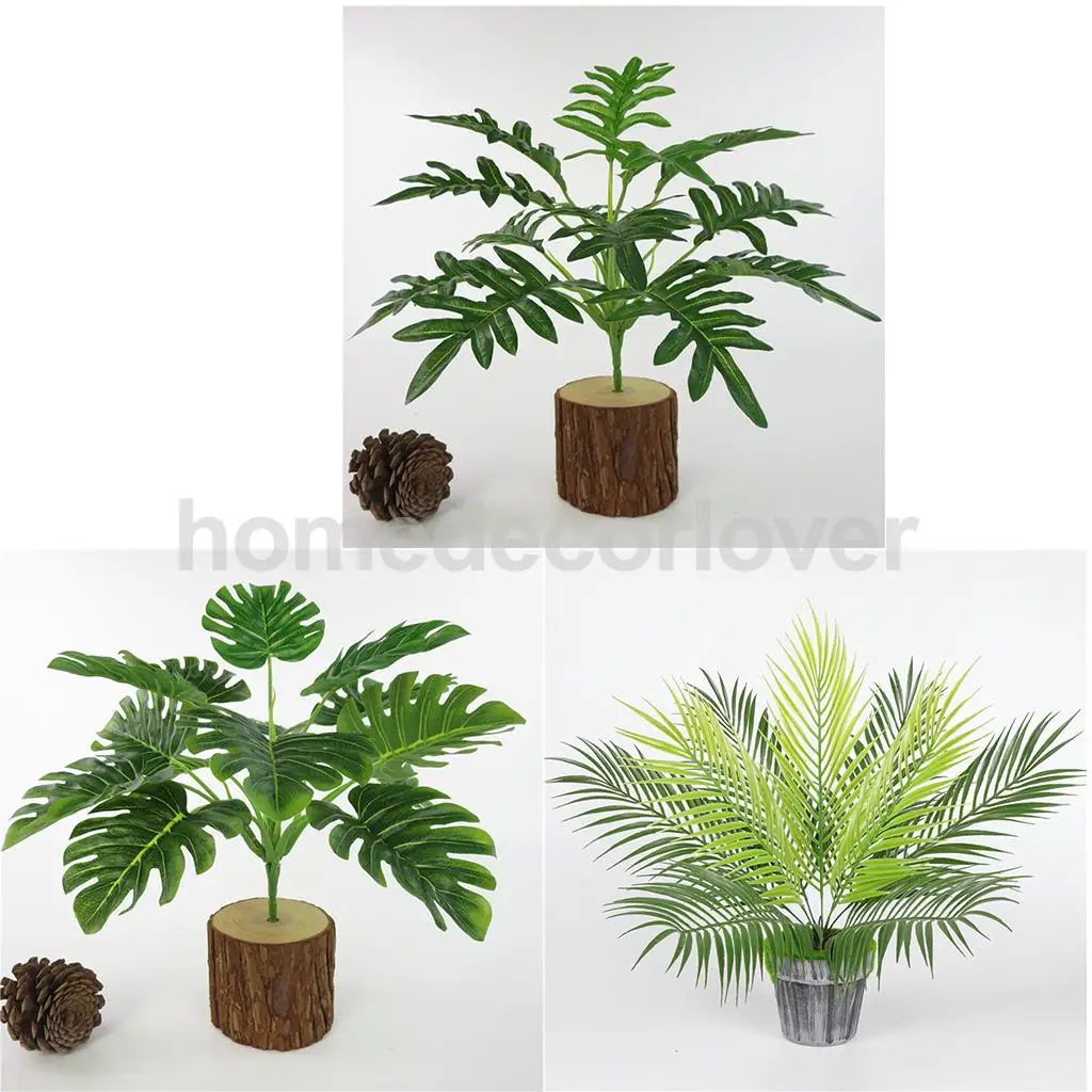 Artificial Plant Leaf Faux Foliage Leaves Plastic Flower for Home Decor Simulation Artificial Plants Vibrantly Colored
