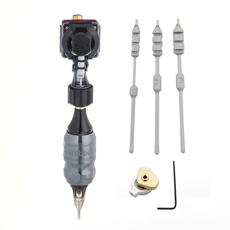 

Newst Professional CNC Grey Rotary Tattoo Machine Swiss Motor with Tattoo Grip and Drive Bars Tattoo Equiment Free Shipping
