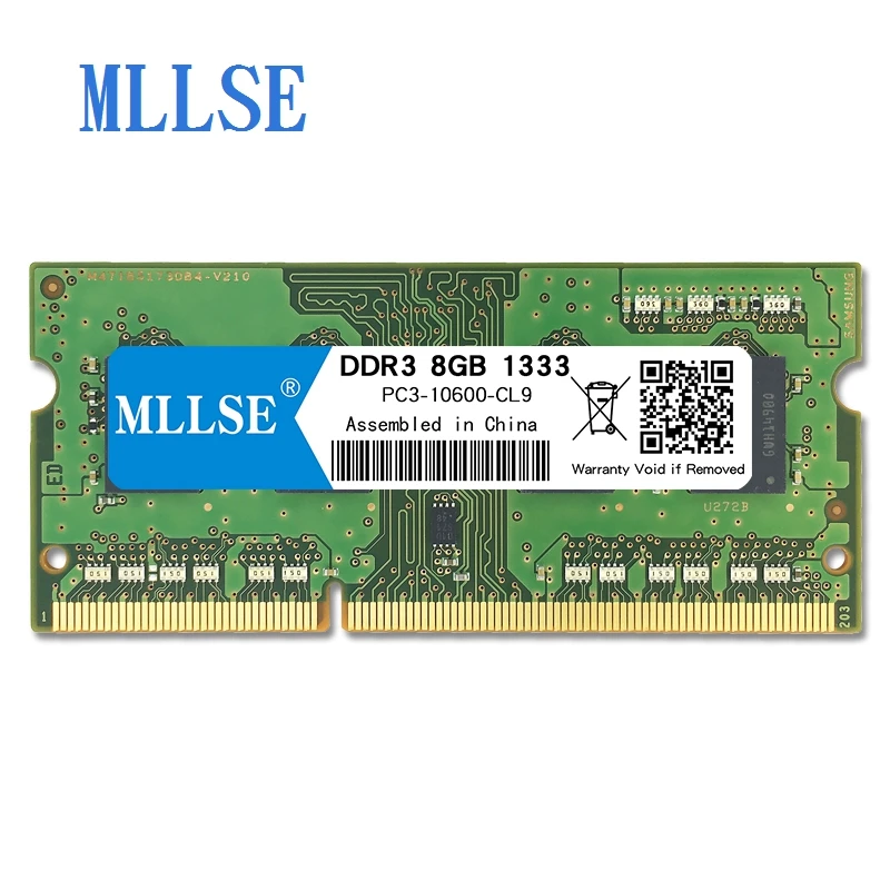 Mllse ноутбук Sodimm ram DDR3 8 Гб 1333 МГц 1,5 в память для ноутбука PC3-10600S 204pin без ECC ноутбук ram memoria