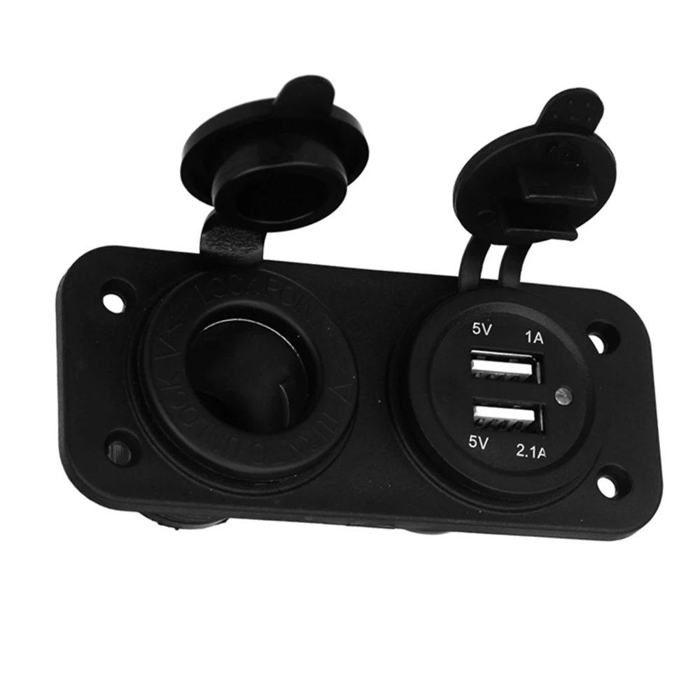 

DJSona 12V Auto Vehicle Cigarette Lighter Car Charger Socket Dual USB Tractor Adapter Charger Digital Voltmeter for Car Boat Motocycle