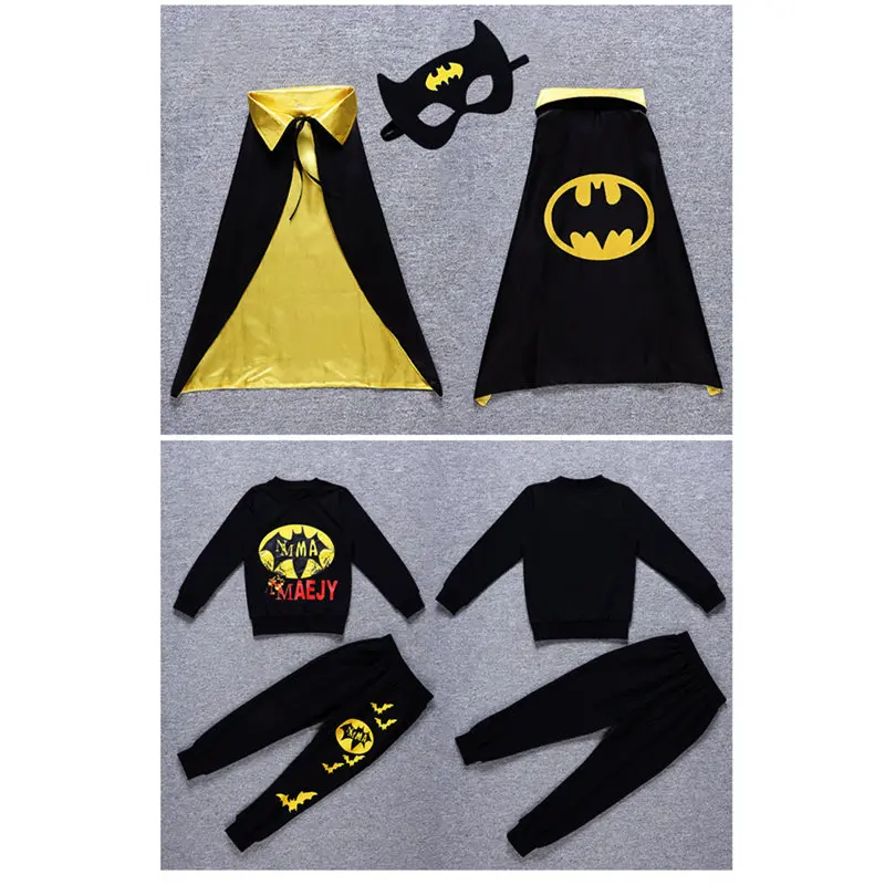 Kids Batman Superhero Costume Set – Halloween Boys Spring Sports Suit – Children's Batman Clothes image 4