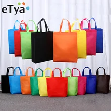 ETya reutilizable bolsa de compra plegable bolsa de supermercado gran capacidad no tejido de almacenamiento de viaje Eco bolsas bolso de compras para mujer(China)