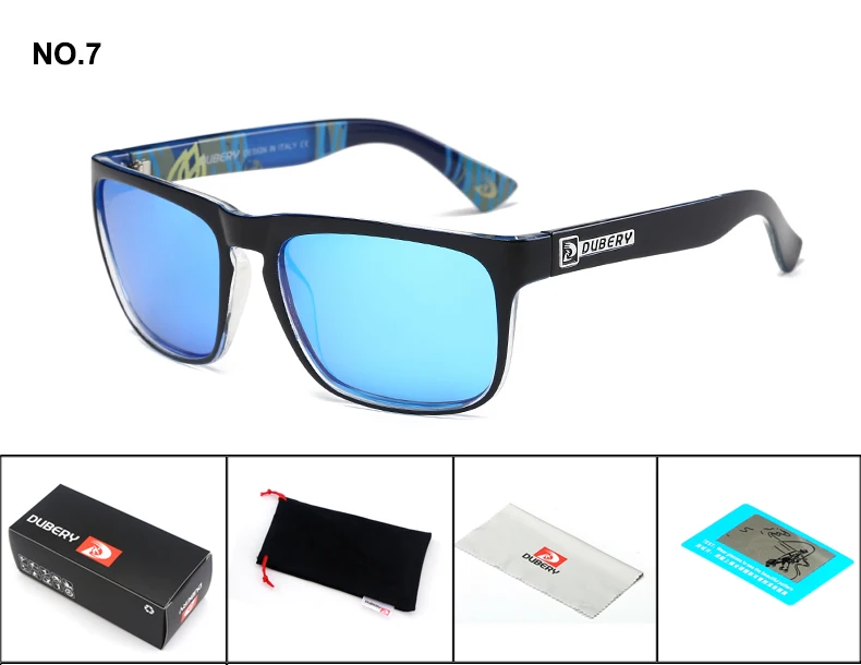 DUBERY поляризованные солнцезащитные очки мужские водительские оттенки солнцезащитные очки для мужчин Высокое качество Ретро Дешевые Роскошные брендовые дизайнерские - Цвет линз: 07