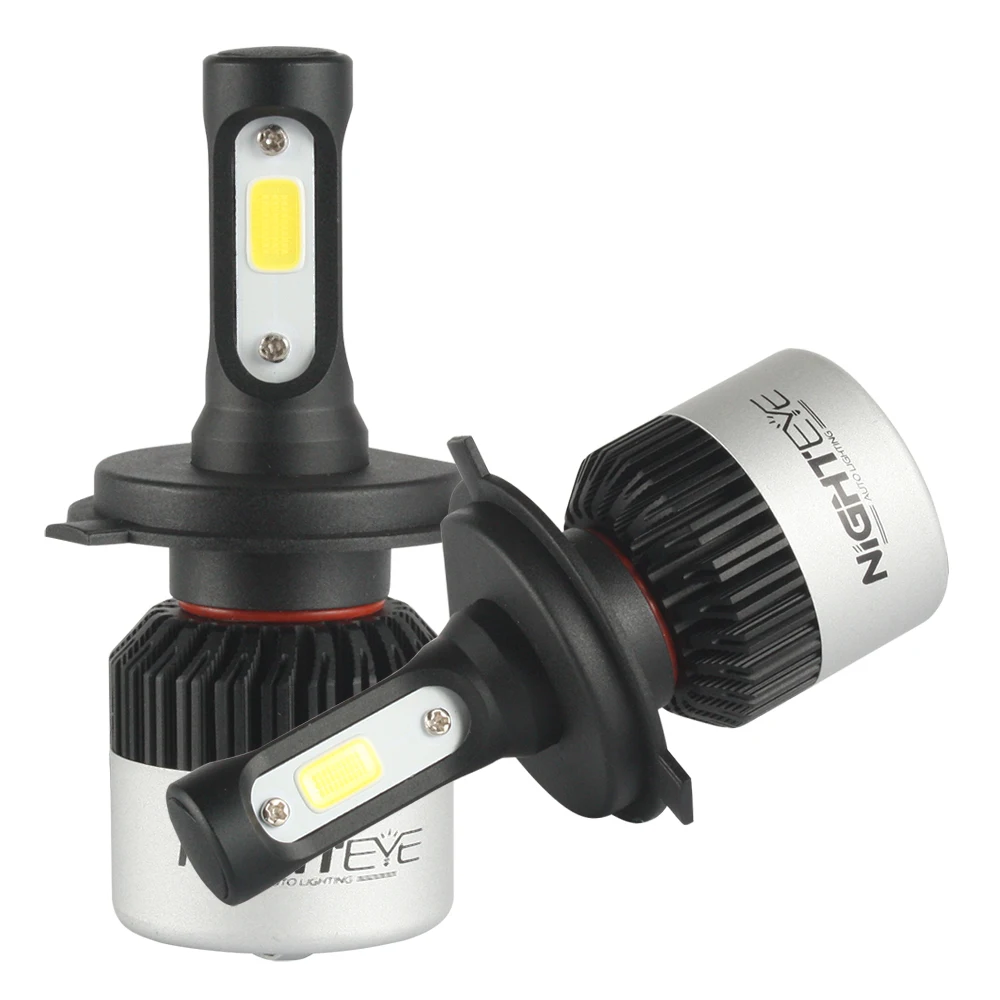 Светодиодный фонарь для автомобильных фар NIGHTEYE 9005 9006 H4 H7 H11, фары дальнего света IP68, чип COB 6500 K, лм, 72 Вт, двойной вентилятор, Автомобильный светодиодный светильник, 2 шт