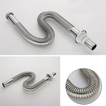 

800mm Stainless Steel Siphon Flexible Sink Waste Set Sink Drain Hose 800mm Long Service Life Brand New
