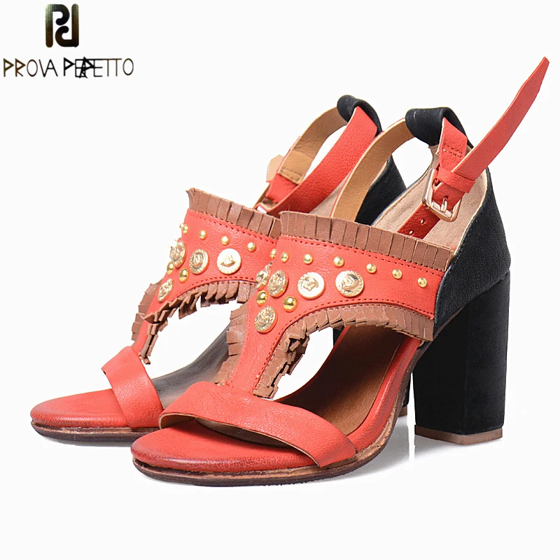 Prova Perfetto Bohemian Gladiator Sandal font b Women b font Mixed Color Ankle Strap Ethnic Summer