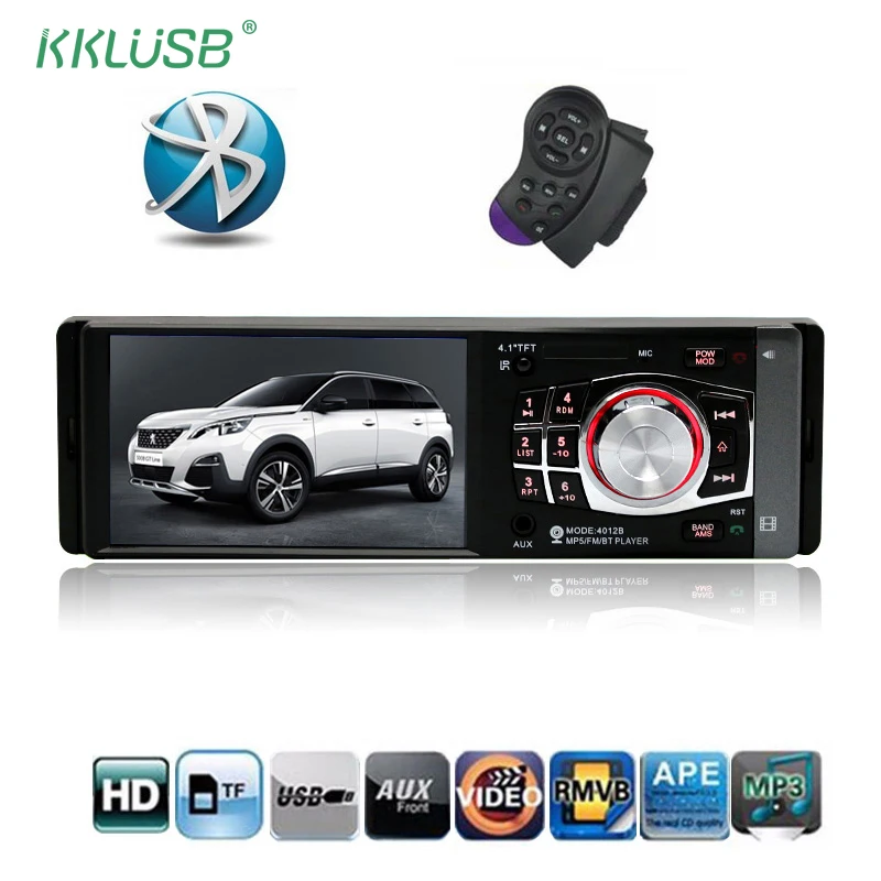 

1 Din Car radio Bluetooth 4.1 inch HD Digital Screen FM Player SD USB Charger Rear view Camera Remote Control Car Audio
