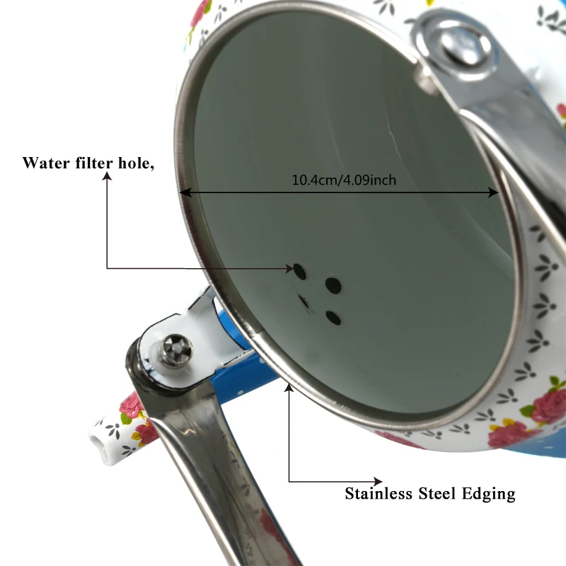 2.5L ручка из нержавеющей стали-это идиллический чайник для воды, портативный эмалированный заварочный чайник, для индукционной плиты и природного газа