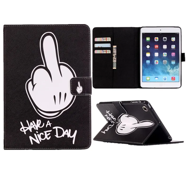 For Ipad Air 5 Case Flip PU Leather Smart Cover Fashion Big Finger Words Wallet Stand Card Slots Tablet Covers For Apple Ipad 5  (29)
