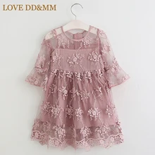 LOVE DD& MM/Одежда для девочек; платья; Новинка года; сезон весна-лето; модное милое кружевное платье с вышивкой и рукавами для девочек