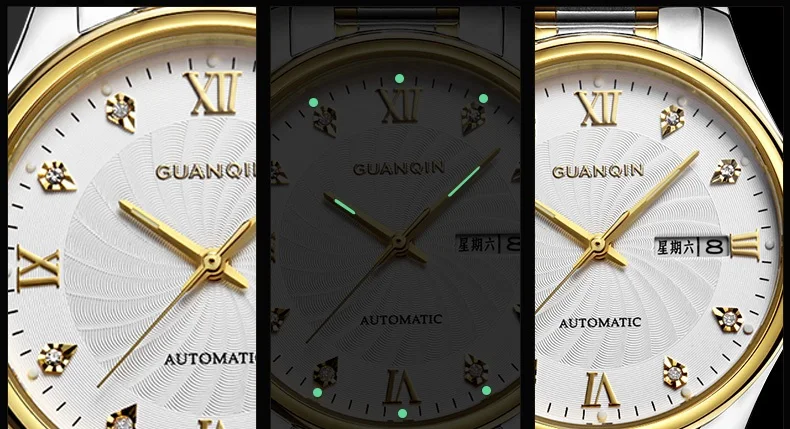 GUANQIN Mens Watch Top Brand Automatic Watch Calendar Luminous Perspective Week Clock Men Water Resistant Male Wristwatches 2017 (2)