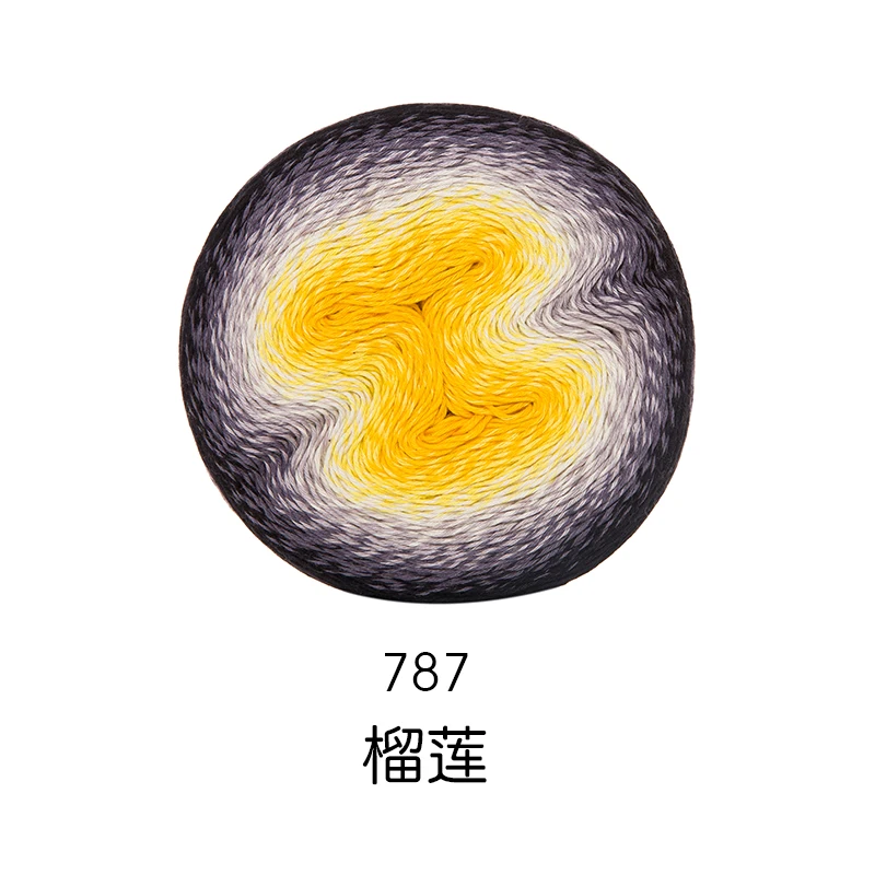 Новое поступление торт хлопка градиентной раскраски пряжа 225 G нарядная Ручная крючком пряжа для шаль детское платье Diy ручной Вязание материалов