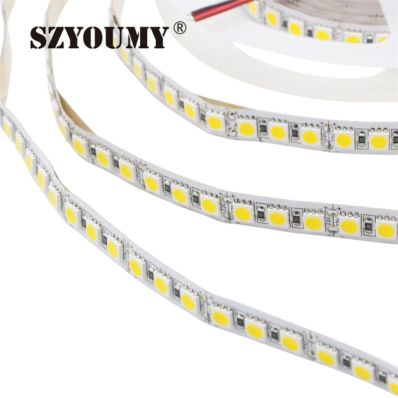 SZYOUMY ультра яркий DC 12 V RGB Светодиодная лента 5050 SMD 5 M 600 светодиодный не водонепроницаемый Fita светодиодный гибкий фонарь неоновая Лента