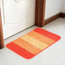Absorbent Polypropylene Bathroom bedroom floor Carpet with embossing leaves and stripe pattern Non-Slip living room Kitchen Mat