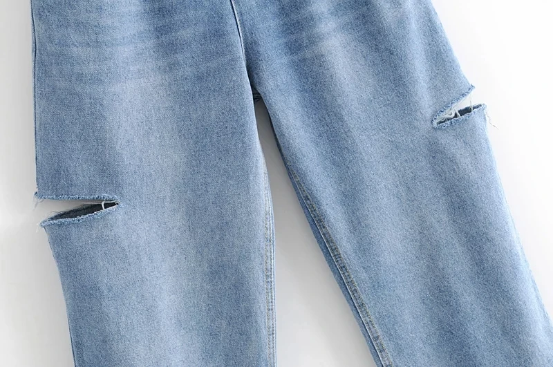 Увядшие Хэйли такой же дизайн подиума отрезать свободный джинсовый с дырками женские с высокой талией джинсы рваные джинсы для женщин Джинсы бойфренда для женщин