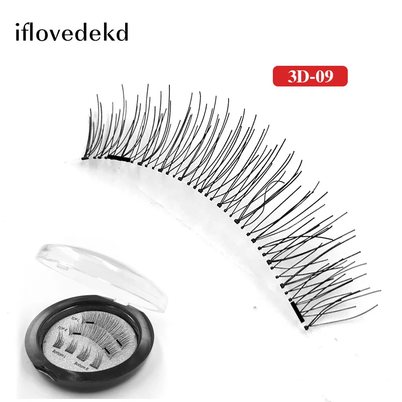 

iflovedekd Magnetic Magnet Lashes Ultra-Thin Silk Natural Double Magnetic Individual Flase Eyelashes